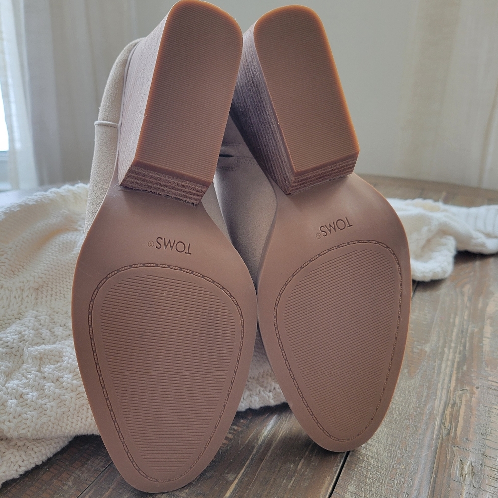 TOMS Hadley Heeled Boots In Oatmeal Suede 9.5 - Picture 6 of 8